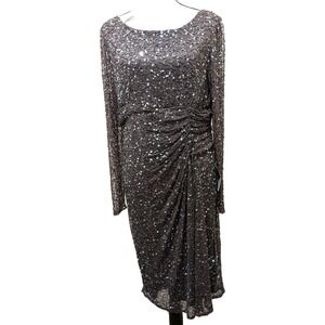 PATRA VTG  Dress  Size 6   Brown/Black Sequins Beads Affordable Luxury
